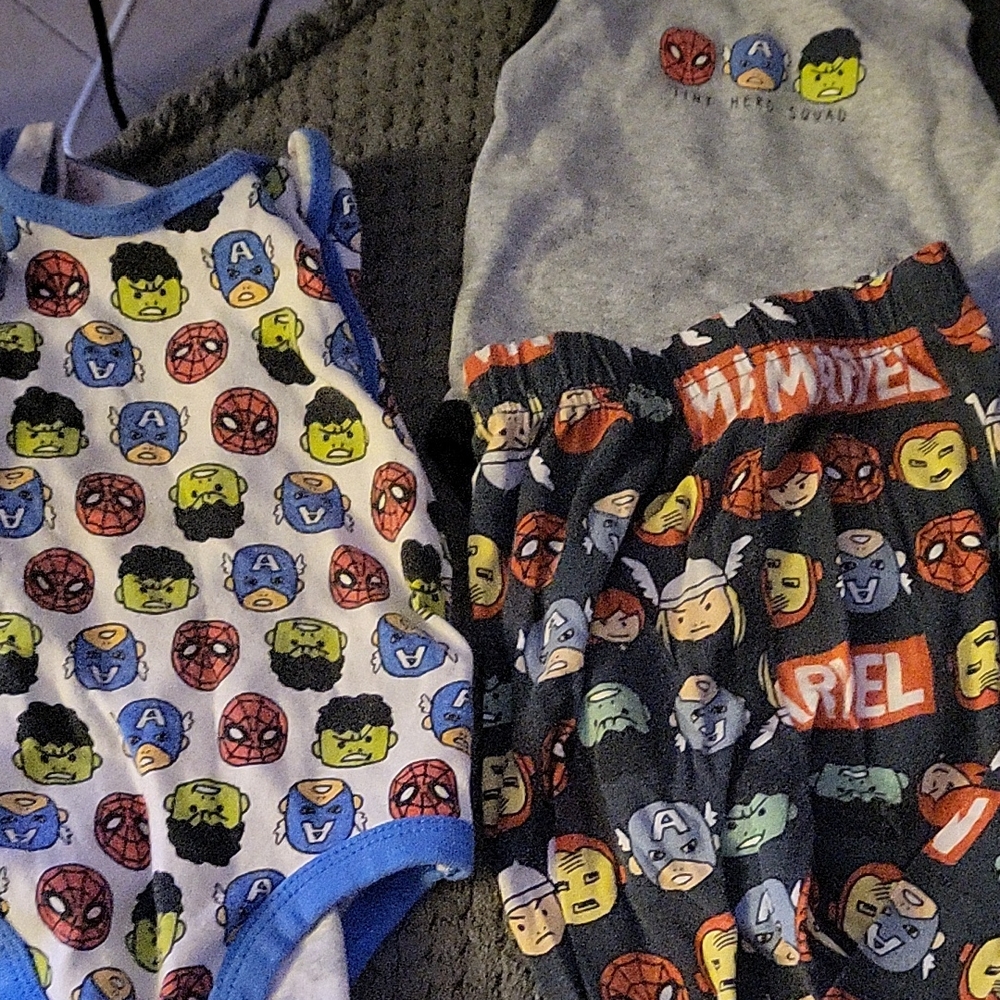 Marvel Avengers Kids One Piece Set - Blue, Red, Yellow